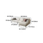 Scandinavian Linen Cushion Back Sectional Cream Slipcovered for Living Room Sofa