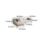 Scandinavian Linen Cushion Back Sectional Cream Slipcovered for Living Room Sofa