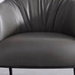 Faux Leather Barrel Accent Chair with Tight Back, 35.43" W √ó 33.86" L √ó 29.92" H Clearhalo 'Accent Chairs' 'accent_chairs' 'Chairs & Seating' 'furn' 'furn_accent_chairs' 'Furniture' 'Living Room Furniture' 5546124