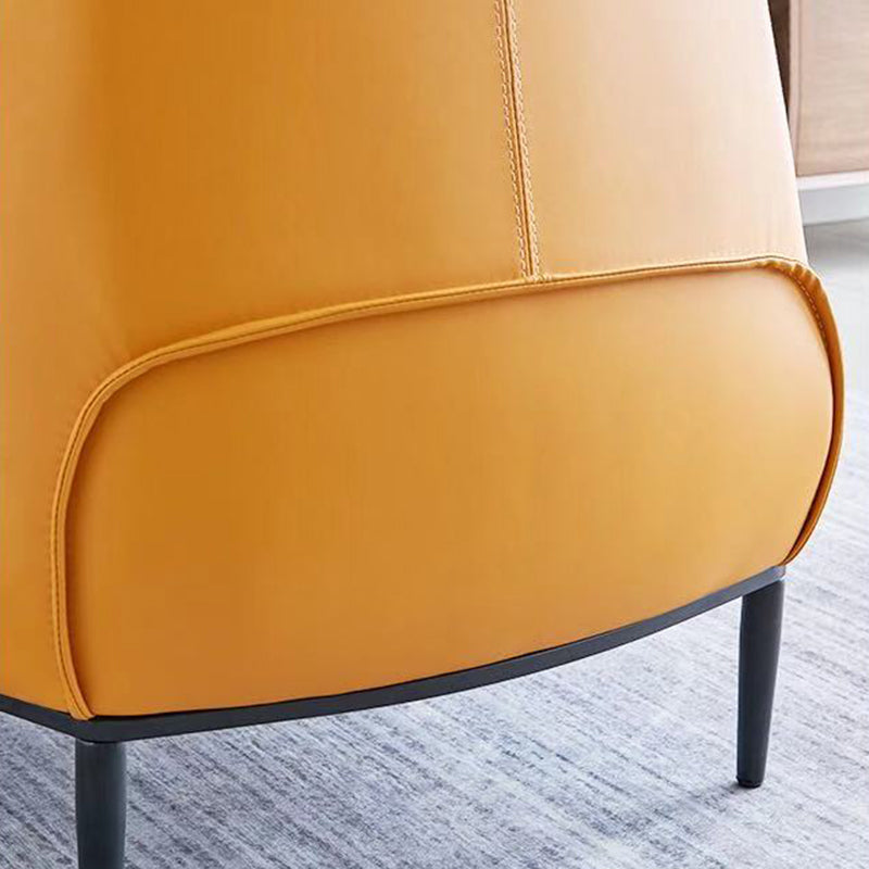 Faux Leather Barrel Accent Chair with Tight Back, 35.43" W √ó 33.86" L √ó 29.92" H Clearhalo 'Accent Chairs' 'accent_chairs' 'Chairs & Seating' 'furn' 'furn_accent_chairs' 'Furniture' 'Living Room Furniture' 5546126