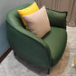 Faux Leather Barrel Accent Chair with Tight Back, 35.43" W √ó 33.86" L √ó 29.92" H Blackish Green Clearhalo 'Accent Chairs' 'accent_chairs' 'Chairs & Seating' 'furn' 'furn_accent_chairs' 'Furniture' 'Living Room Furniture' 5546129