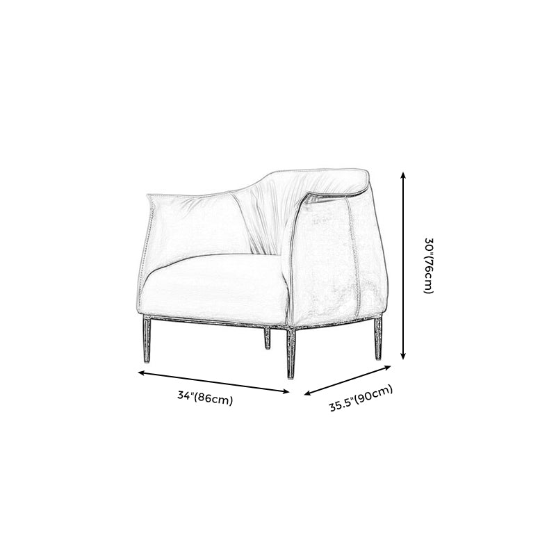 Faux Leather Barrel Accent Chair with Tight Back, 35.43" W √ó 33.86" L √ó 29.92" H Clearhalo 'Accent Chairs' 'accent_chairs' 'Chairs & Seating' 'furn' 'furn_accent_chairs' 'Furniture' 'Living Room Furniture' 5546130