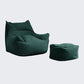 Arms Included Velvet Armchair with Sewn Pillow Back, 35.43" W √ó 39.37" L √ó 25.59" H Blackish Green With Ottoman Clearhalo 'Accent Chairs' 'accent_chairs' 'Chairs & Seating' 'furn' 'furn_accent_chairs' 'Furniture' 'Living Room Furniture' 5546132