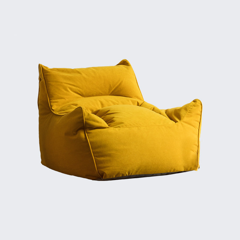 Arms Included Velvet Armchair with Sewn Pillow Back, 35.43" W √ó 39.37" L √ó 25.59" H Yellow Without Ottoman Clearhalo 'Accent Chairs' 'accent_chairs' 'Chairs & Seating' 'furn' 'furn_accent_chairs' 'Furniture' 'Living Room Furniture' 5546135