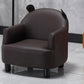 20.08"L x 20.47"W x 21.26"H Faux Leather Barrel Chair,Modern Sloped Arms Chair