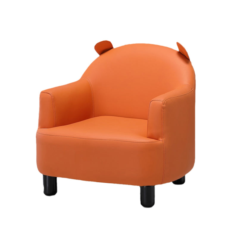 20.08"L x 20.47"W x 21.26"H Faux Leather Barrel Chair,Modern Sloped Arms Chair