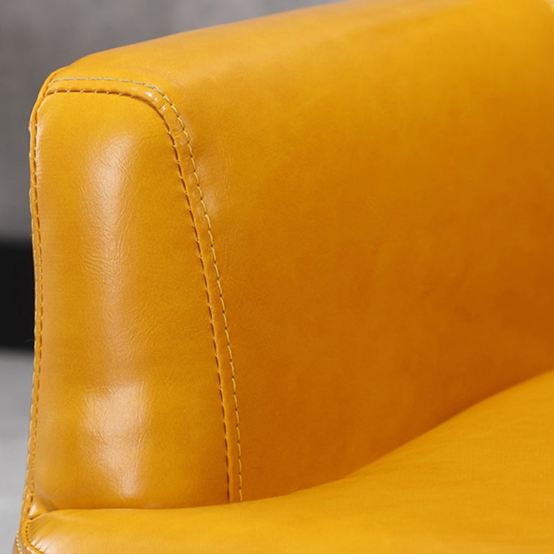 20.08"L x 20.47"W x 21.26"H Faux Leather Barrel Chair,Modern Sloped Arms Chair