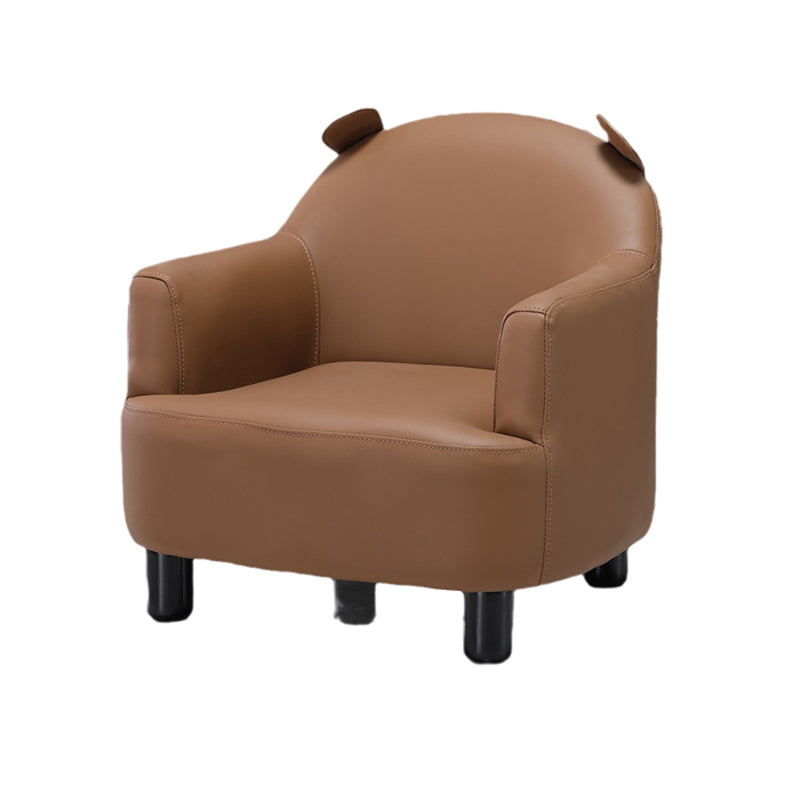 20.08"L x 20.47"W x 21.26"H Faux Leather Barrel Chair,Modern Sloped Arms Chair