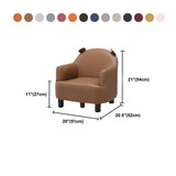 20.08"L x 20.47"W x 21.26"H Faux Leather Barrel Chair,Modern Sloped Arms Chair