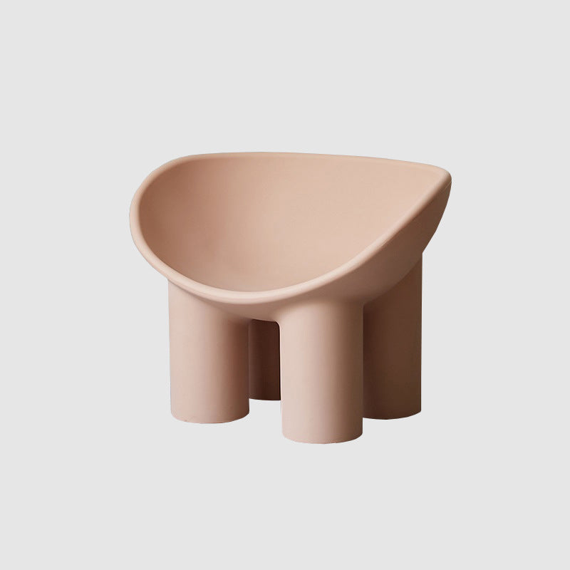 22.44" W √ó 32.68" L √ó 24.80" H Slipper Chair Armless Accent Chair with Basic Four Leg Nude Pink Clearhalo 'Accent Chairs' 'accent_chairs' 'Chairs & Seating' 'furn' 'furn_accent_chairs' 'Furniture' 'Living Room Furniture' 5546255