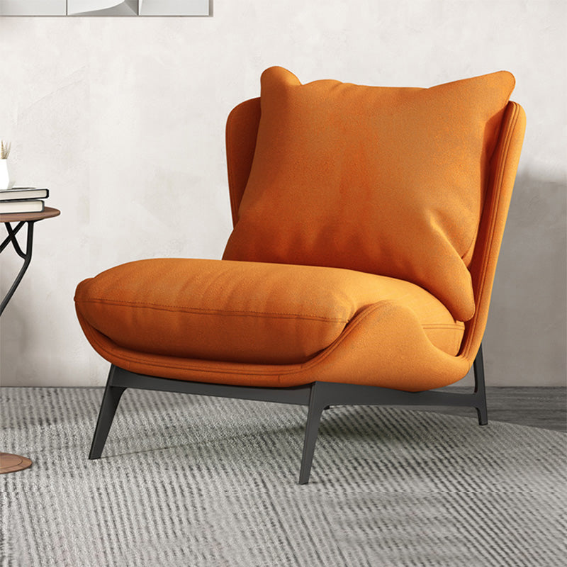 26.77"L x 26.38"W x 29.53"H Velvet Slipper Chair,Modern Armless Chair for Living Room Orange Clearhalo 'Accent Chairs' 'accent_chairs' 'Chairs & Seating' 'furn' 'furn_accent_chairs' 'Furniture' 'Living Room Furniture' 5546266