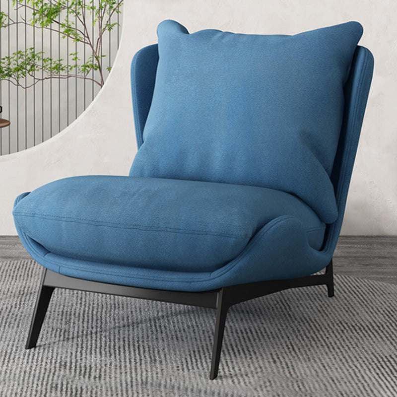 26.77"L x 26.38"W x 29.53"H Velvet Slipper Chair,Modern Armless Chair for Living Room Blue Clearhalo 'Accent Chairs' 'accent_chairs' 'Chairs & Seating' 'furn' 'furn_accent_chairs' 'Furniture' 'Living Room Furniture' 5546272
