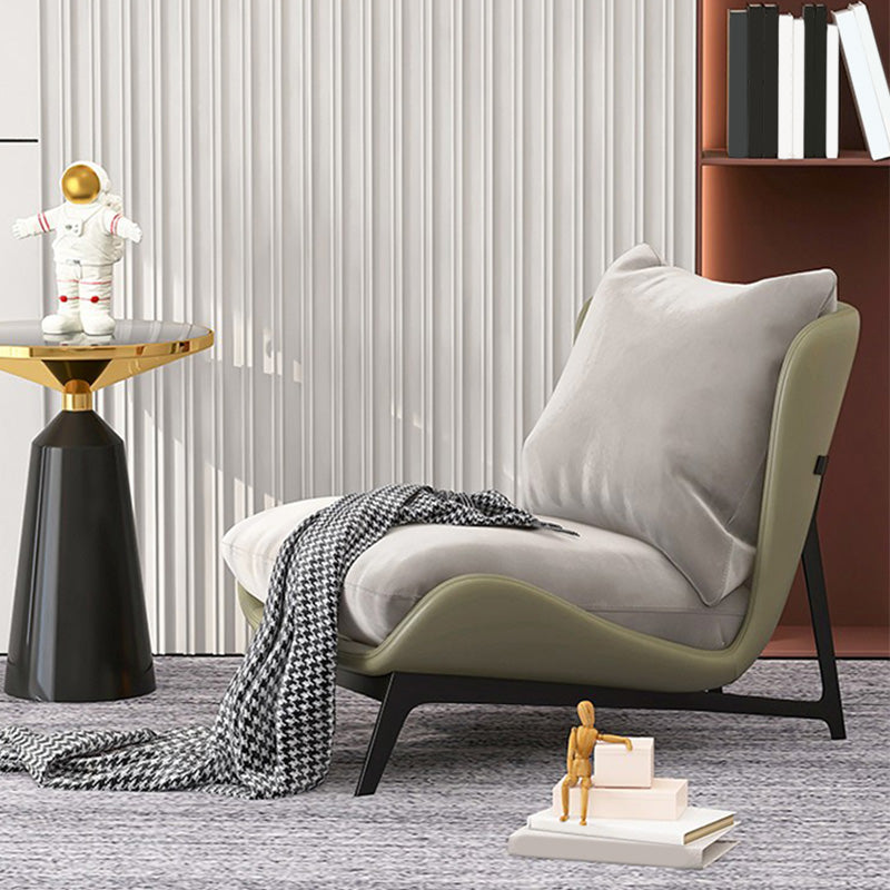 26.77"L x 26.38"W x 29.53"H Velvet Slipper Chair,Modern Armless Chair for Living Room Clearhalo 'Accent Chairs' 'accent_chairs' 'Chairs & Seating' 'furn' 'furn_accent_chairs' 'Furniture' 'Living Room Furniture' 5546280