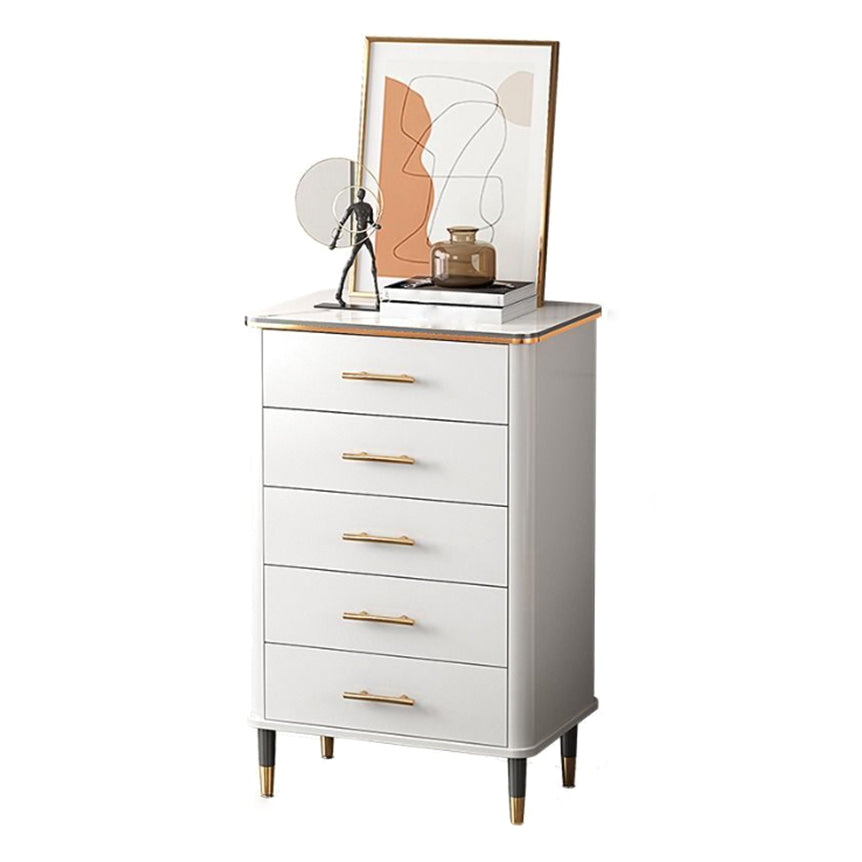 まっすぐな脚のある現代の木材アクセントチェスト15.74 "幅