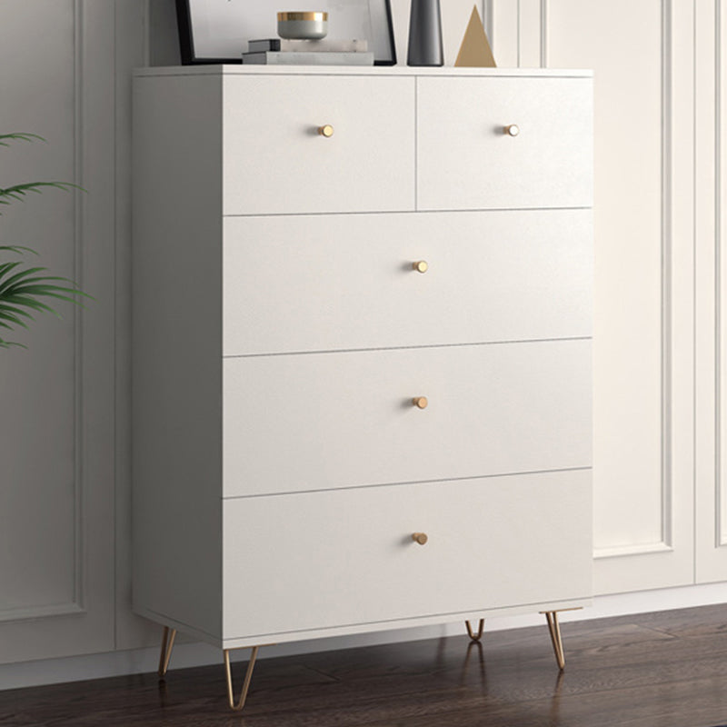 Modern Accent Chest Rectangle Accent Cabinet with Drawers in White 31"L x 16"W x 40"H Clearhalo 'Cabinets & Chests' 'cabinets_chests' 'furn' 'furn_cabinets_chests' 'Furniture' 'Living Room Furniture' 5550486
