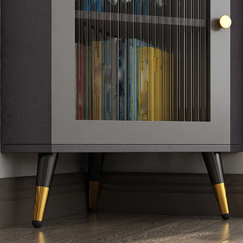 Contemporary Storage Cabinet with Shelf and Glass Doors Triangle Cabinet Clearhalo 'Cabinets & Chests' 'cabinets_chests' 'furn' 'furn_cabinets_chests' 'Furniture' 'Living Room Furniture' 5550613