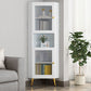 Contemporary Storage Cabinet with Shelf and Glass Doors Triangle Cabinet 20"L x 20"W x 69"H White Clearhalo 'Cabinets & Chests' 'cabinets_chests' 'furn' 'furn_cabinets_chests' 'Furniture' 'Living Room Furniture' 5550616