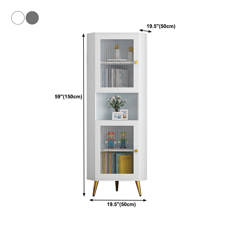 Contemporary Storage Cabinet with Shelf and Glass Doors Triangle Cabinet Clearhalo 'Cabinets & Chests' 'cabinets_chests' 'furn' 'furn_cabinets_chests' 'Furniture' 'Living Room Furniture' 5550621