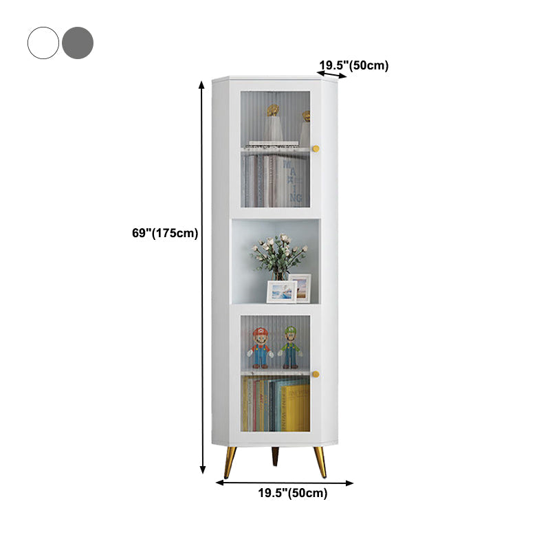 Contemporary Storage Cabinet with Shelf and Glass Doors Triangle Cabinet Clearhalo 'Cabinets & Chests' 'cabinets_chests' 'furn' 'furn_cabinets_chests' 'Furniture' 'Living Room Furniture' 5550622