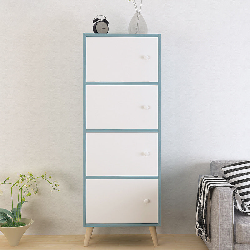 Contemporary Rectangle Accent Cabinet 9.44" Wide Wooden Storage Cabinet Beige Blue 4 Clearhalo 'Cabinets & Chests' 'cabinets_chests' 'furn' 'furn_cabinets_chests' 'Furniture' 'Living Room Furniture' 5550628