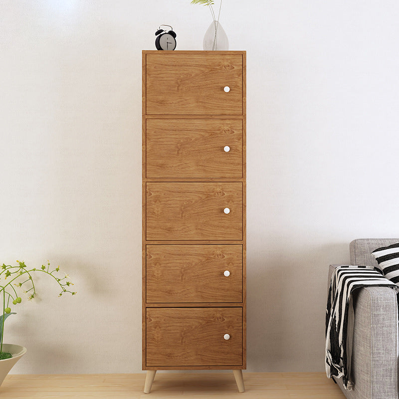 Contemporary Rectangle Accent Cabinet 9.44" Wide Wooden Storage Cabinet Brown 5 Clearhalo 'Cabinets & Chests' 'cabinets_chests' 'furn' 'furn_cabinets_chests' 'Furniture' 'Living Room Furniture' 5550633