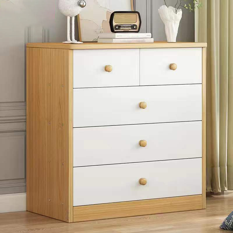 Wood Accent Chest with Drawers 12.59" Wide Modern Standard Accent Chest 24"L x 13"W x 26"H Natural Wood White 5 Clearhalo 'Cabinets & Chests' 'cabinets_chests' 'furn' 'furn_cabinets_chests' 'Furniture' 'Living Room Furniture' 5550683