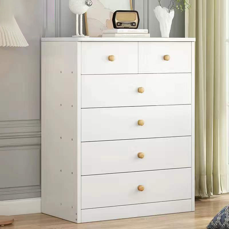 Wood Accent Chest with Drawers 12.59" Wide Modern Standard Accent Chest 24"L x 12.5"W x 30"H White 6 Clearhalo 'Cabinets & Chests' 'cabinets_chests' 'furn' 'furn_cabinets_chests' 'Furniture' 'Living Room Furniture' 5550688
