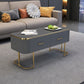 Eigentijdse salontafel met opberglade en gouden framebasis