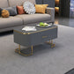 Eigentijdse salontafel met opberglade en gouden framebasis