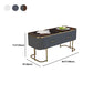 Eigentijdse salontafel met opberglade en gouden framebasis