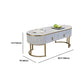 Eigentijdse salontafel met opberglade en gouden framebasis