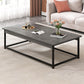Frame Base Rectangular Modern Style Wood Table Metal Bottom Frame Coffee Table 55"L x 24"W x 18"H Gray Black Shelves Not Included Clearhalo 'Coffee & Accent Tables' 'Coffee Tables' 'coffee_tables' 'furn' 'furn_coffee_tables' 'Furniture' 'Living Room Furniture' 5550766