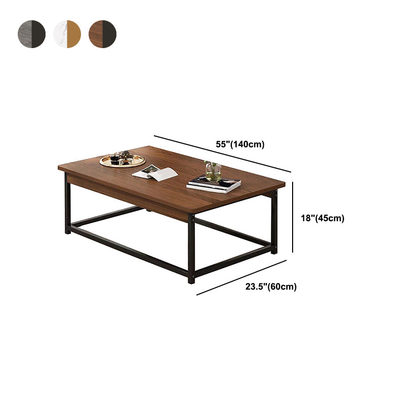 Frame Base Rectangular Modern Style Wood Table Metal Bottom Frame Coffee Table Clearhalo 'Coffee & Accent Tables' 'Coffee Tables' 'coffee_tables' 'furn' 'furn_coffee_tables' 'Furniture' 'Living Room Furniture' 5550792