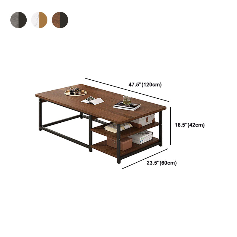 Frame Base Rectangular Modern Style Wood Table Metal Bottom Frame Coffee Table Clearhalo 'Coffee & Accent Tables' 'Coffee Tables' 'coffee_tables' 'furn' 'furn_coffee_tables' 'Furniture' 'Living Room Furniture' 5550793