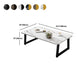 Modern Style Rectangular Wooden Table Metal Bottom Frame Sledge-shaped Base Coffee Table