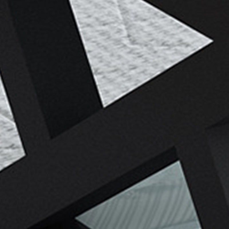 Base abstraite table de verre moderne rectangulaire table basse à trame inférieur en métal