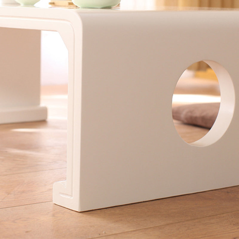 Rectangle Solid Wood Coffee Table with Sled Base Cocktail Table