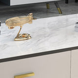 Contemporary Glass Top Coffee Table with 2 Drawers and 4 Legs