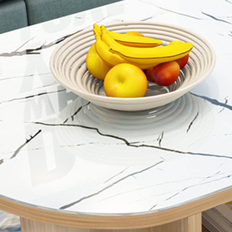 table basse ovale moderne avec étagère et tiroir et roulettes