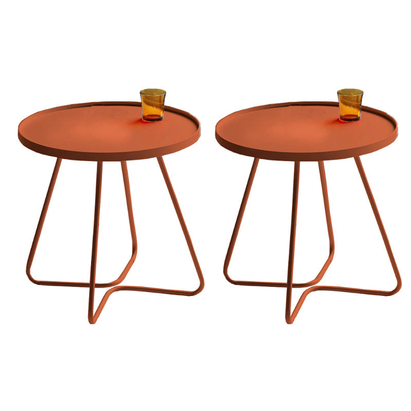 Mid-Century Metal Sled End Table Round Side Table for Living Room Orange 2 Clearhalo 'Coffee & Accent Tables' 'End & Side Tables' 'end_side_tables' 'furn' 'furn_end_side_tables' 'Furniture' 'Living Room Furniture' 5551125