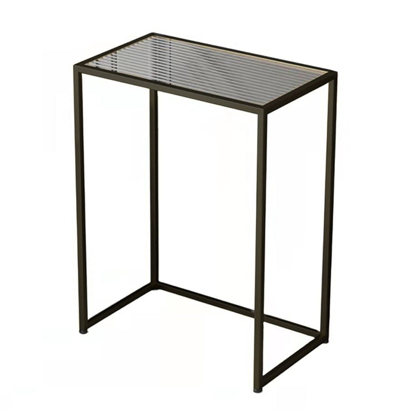 31.5" Tall Rectangular Clear Glass End Table Modern Frame Side Table