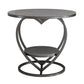 Modern 19.6"/23.6" Tall Round Slate Top Side Table Iron Abstract End Table Black Gray 1 Clearhalo 'Coffee & Accent Tables' 'End & Side Tables' 'end_side_tables' 'furn' 'furn_end_side_tables' 'Furniture' 'Living Room Furniture' 5551199