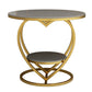 Modern 19.6"/23.6" Tall Round Slate Top Side Table Iron Abstract End Table 23.6"L x 23.6"W x 23.6"H Grey-Gold 1 Clearhalo 'Coffee & Accent Tables' 'End & Side Tables' 'end_side_tables' 'furn' 'furn_end_side_tables' 'Furniture' 'Living Room Furniture' 5551201