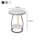 Modernistic Metal Frame End Table Round End Table with Slate Top
