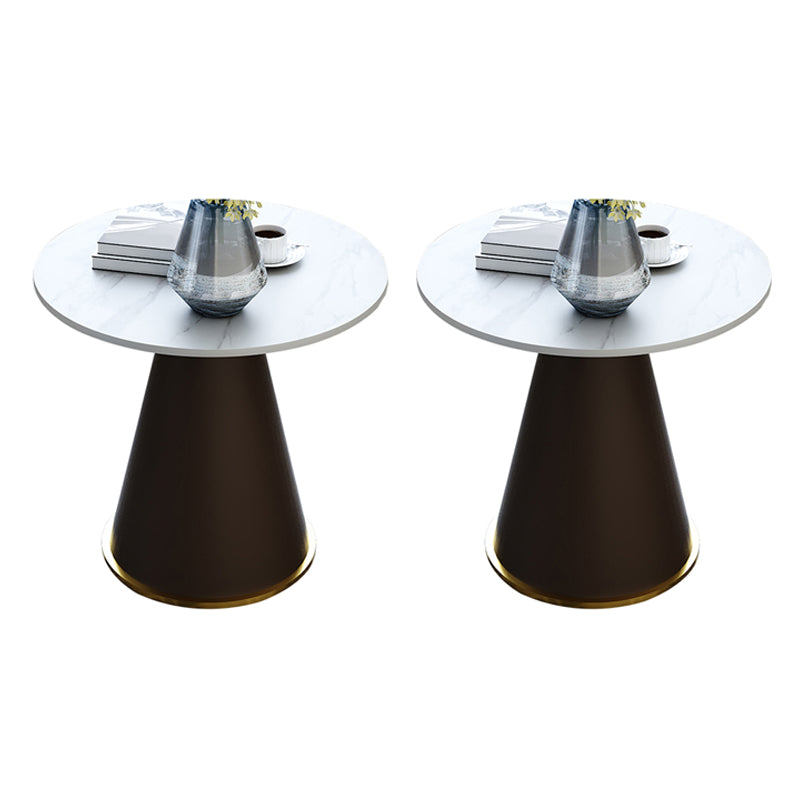 22" Tall Round Slate Top End Table Modern Metal Pedestal Table Brown 2 Clearhalo 'Coffee & Accent Tables' 'End & Side Tables' 'end_side_tables' 'furn' 'furn_end_side_tables' 'Furniture' 'Living Room Furniture' 5551285