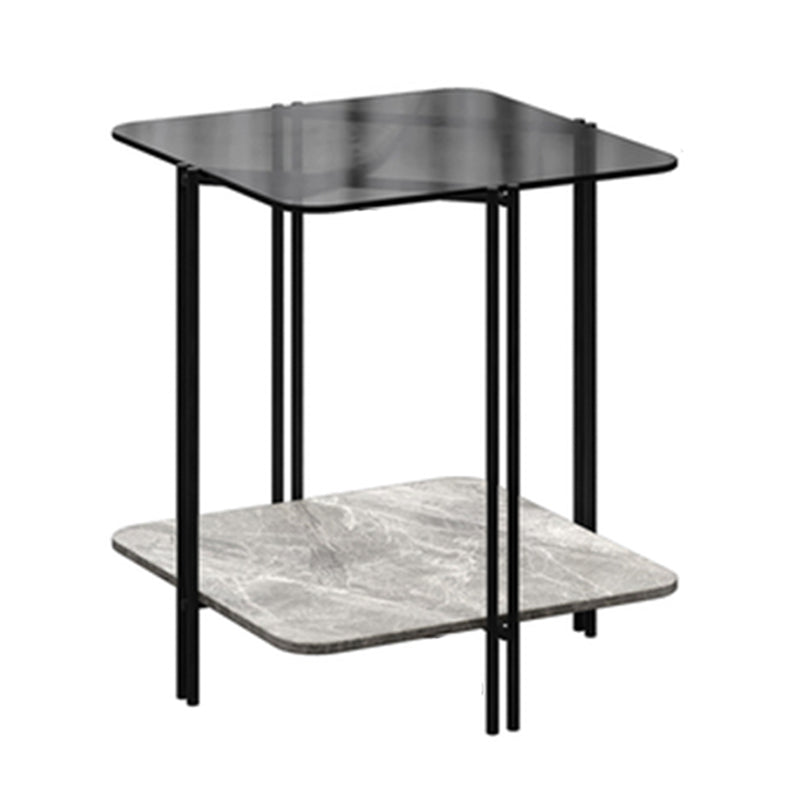 Tavolo da fascia alta a 4 gambe contemporanei tavolo di fascia alta vetro quadrata, 23,6 "di altezza