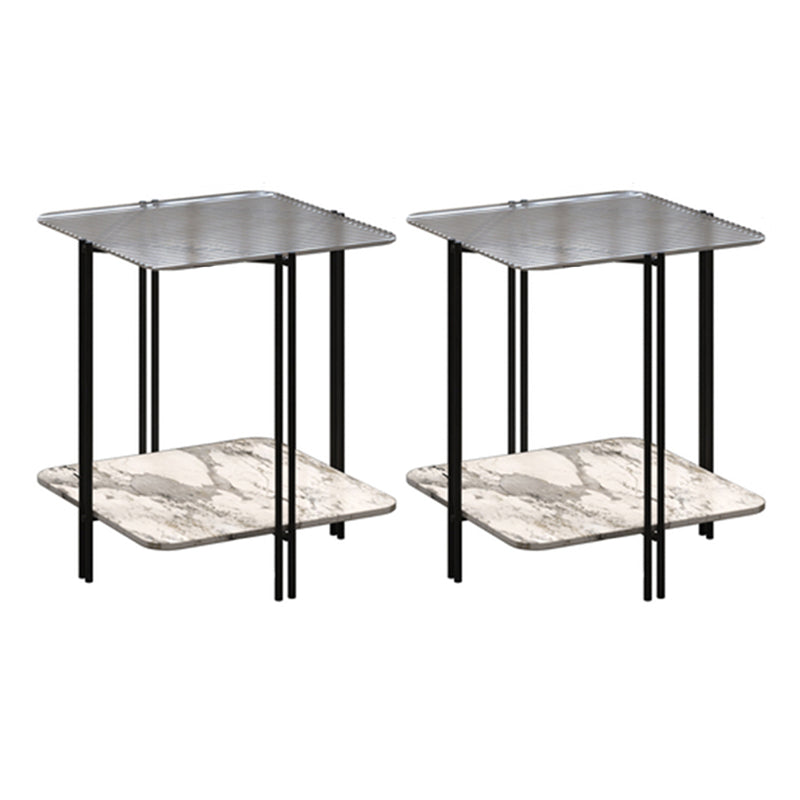 Tavolo da fascia alta a 4 gambe contemporanei tavolo di fascia alta vetro quadrata, 23,6 "di altezza