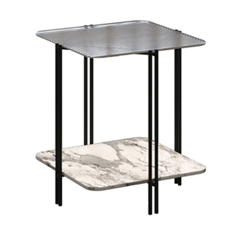 Tavolo da fascia alta a 4 gambe contemporanei tavolo di fascia alta vetro quadrata, 23,6 "di altezza