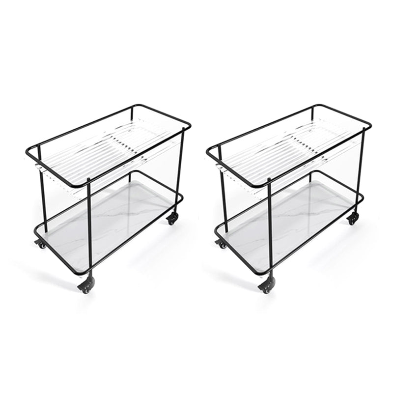 Tavolo di fascia alta in vetro rettangolare contemporaneo con scaffale ardesia