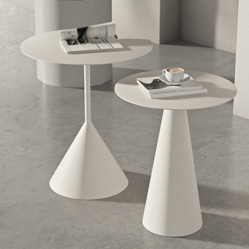 Tavolino tondo in metallo in metallo in metallo di metà secolo 19,6 "/21,6"